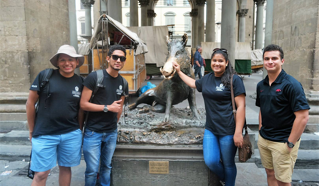 PAPSS students with il Porcellino in Rome